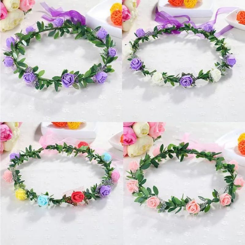 Crown bunga mini mahkota bunga bando dewasa