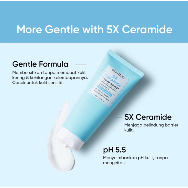 Skintific 5X Ceramide Low pH Cleanser 80ml / 15ml