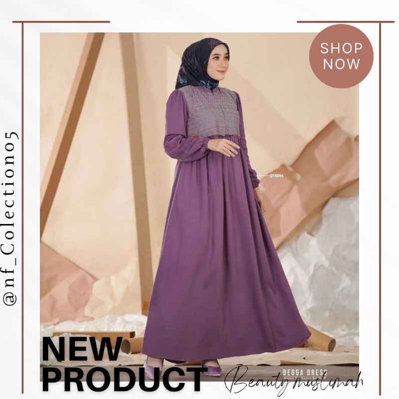 Degga dress by nadheera luxury || dress wanita dewasa rayon busui adem terlaris cod || dress terbaru