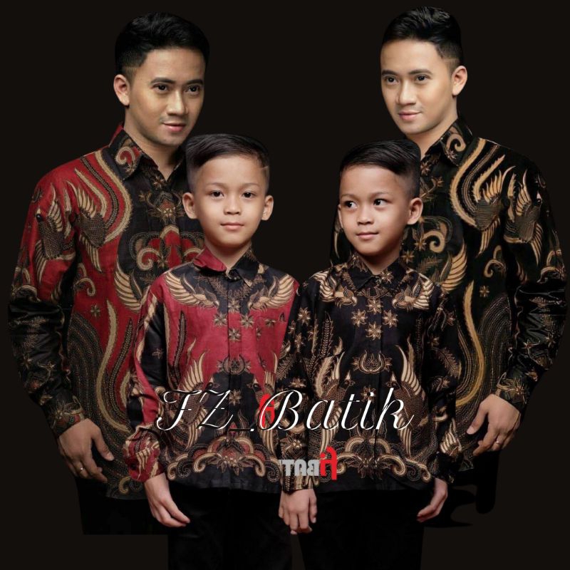 Kemeja Batik Anak Laki-Laki Lengan Panjang Couple Batik Ayah Dan Anak Cowok