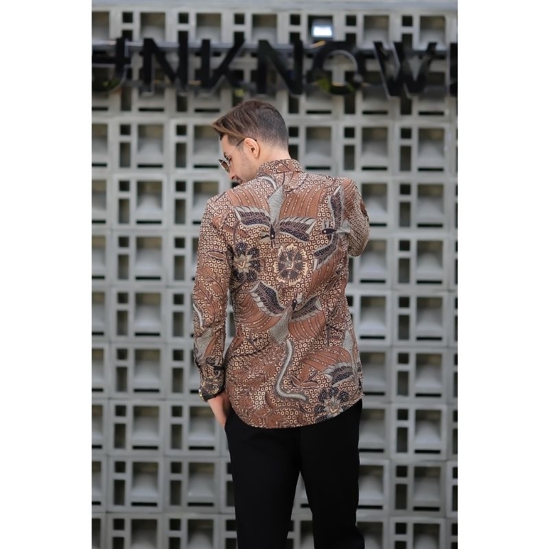 KEMEJA BATIK MODERN SLIMFIT PANJANG BAHUN KATUN HALUS FULL FURING HALUS