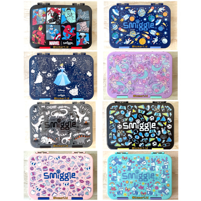 Smiggle Happy Bento Lunch Box Yum Box Sky Hi Kotak Bekal Kotak Makan Anak Disney Peppa Pig Sonic