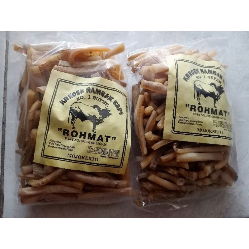 

(500gr)Rambak kulit sapi Super Murni tanpa campuran - Rambak Rohmat - krecek rambak khas Mojokerto