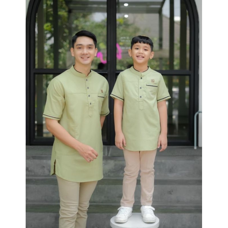 kurta couple 01 luthfi/koko kurta couple/koko warna sage green