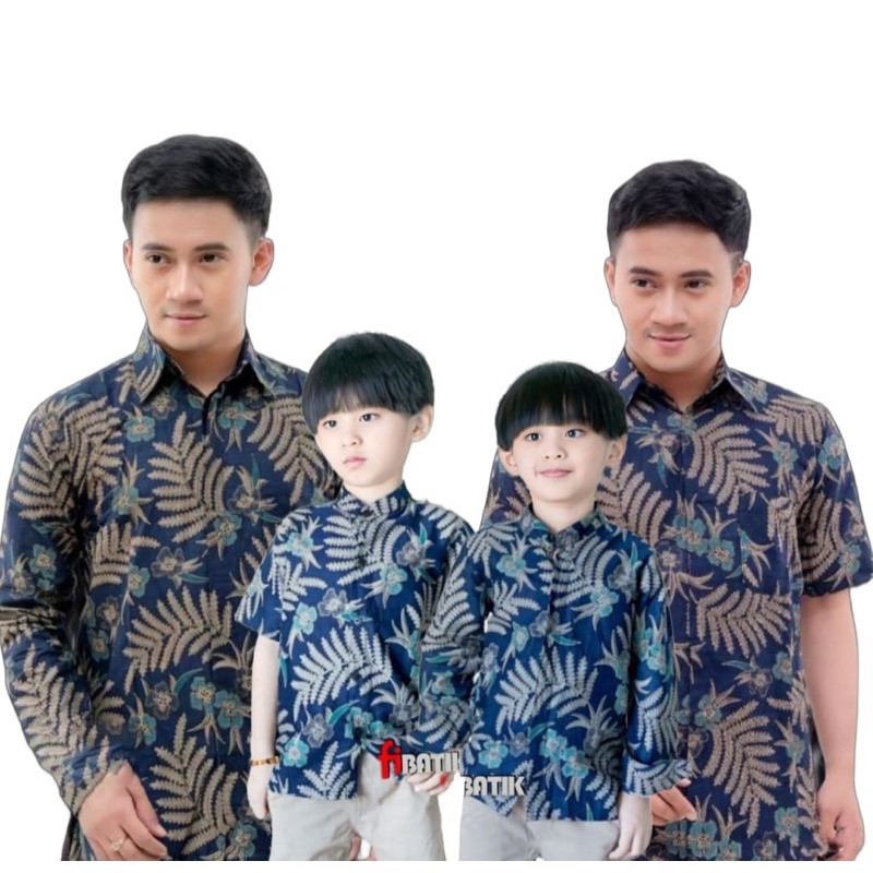 kemeja hem batik coupel anak ayah putri malu