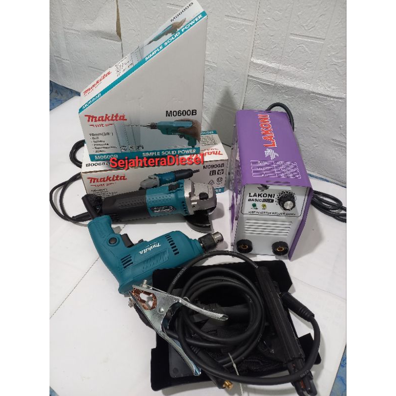 Mesin Las LAKONI 450watt BASIC123&Gerindra MAKITA&Bor MAKITA 10mm