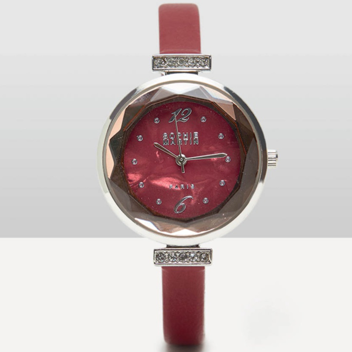 JAM TANGAN WANITA IMPORT SOPHIE PARIS ORIGINAL DERALICE MAROON  = JTS22M2 JAM SOPHIE