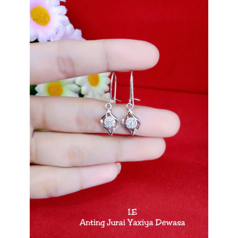 anting zicron lapis emas putih