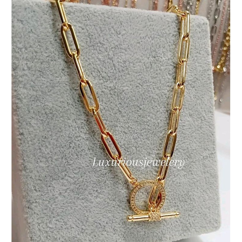 Luxuriousjewelery- Kalung Paperclip diamond premium