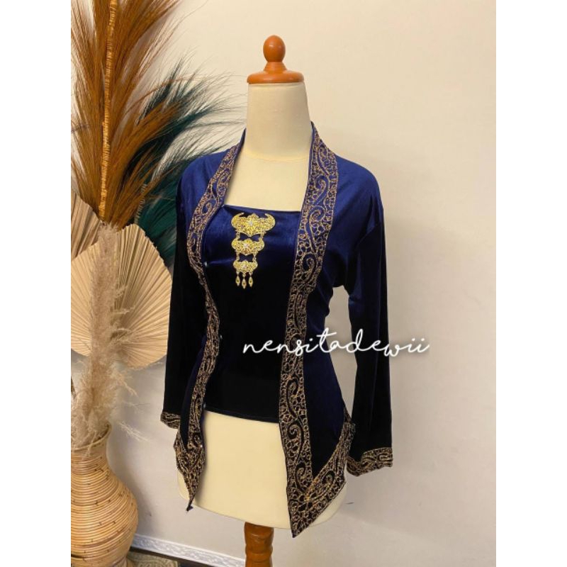 Kebaya Bordir, Model Kutubaru - Warna Navy