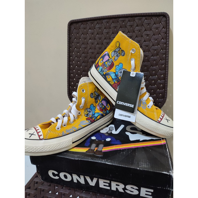 CONVERSE ALLSTAR HI YELLOW COLLAB KAWS PREMIUM MADE IN VIETNAM 100% ORIGINAL