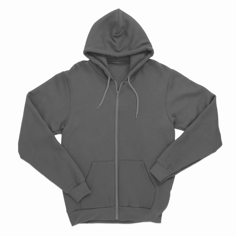 Hoodie Zipper Polos Jumbo Oversize 2XL 3XL 4XL 5XL Pria Wanita Abu Muda