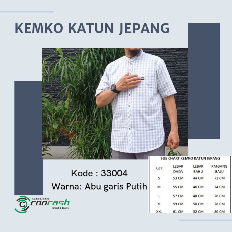 Kemeja koko - koko pria - kemeja koko modern - kemeja koko kotak - Concash - Abu