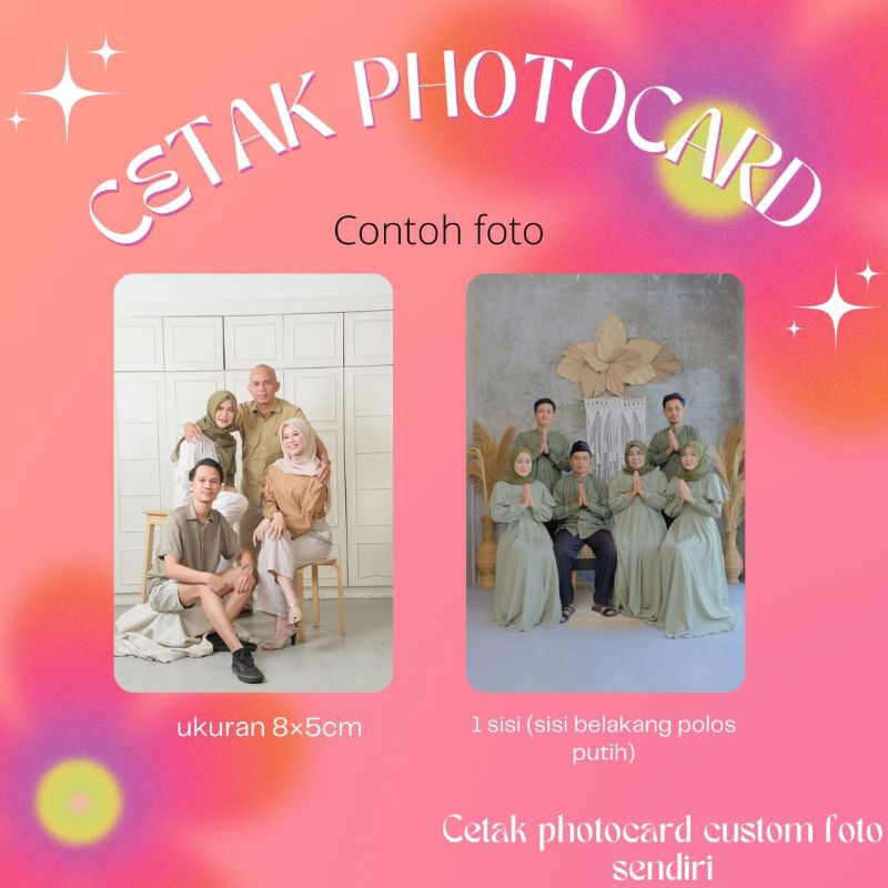 PHOTOCARD CUSTOM GAMBAR SENDIRI 1 SISI BY BUBBLESSHOP