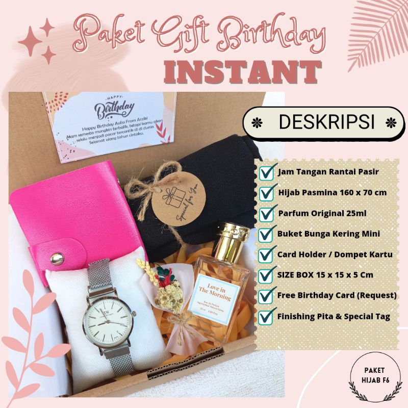 (MEDIUM HIJAB) Set Gift Box Hampers Cewek Birthday Pasmina