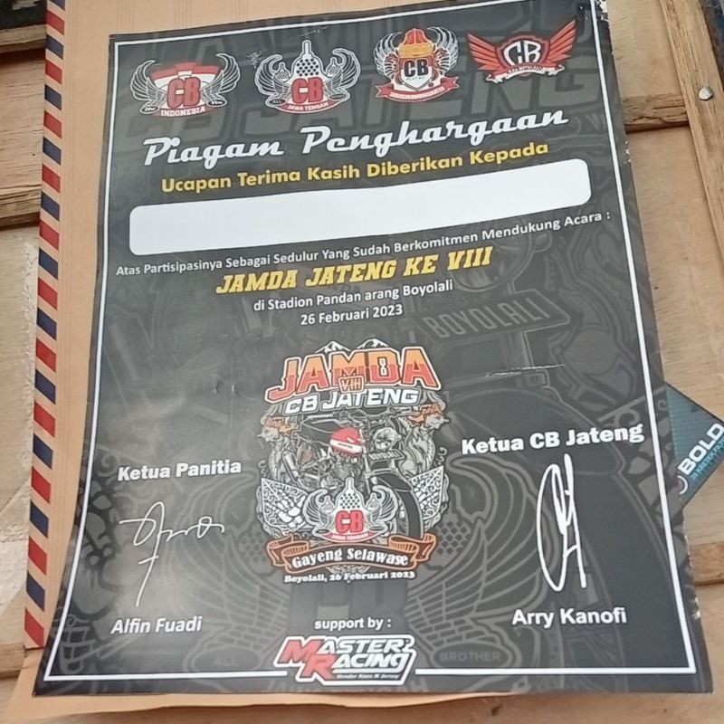 

piagam jamda cb jateng