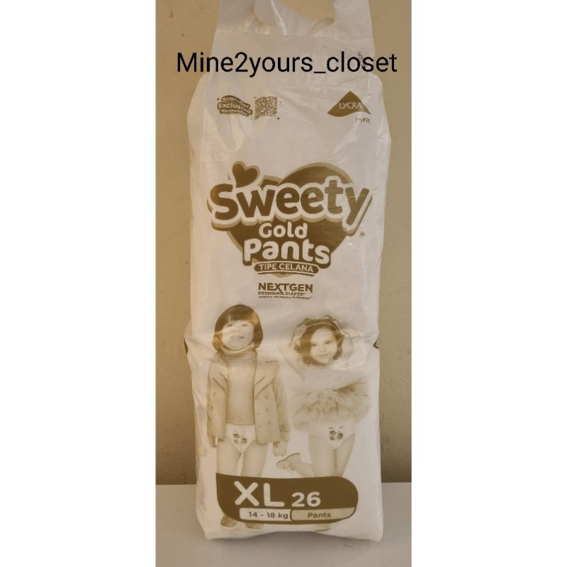 new Sweety pants gold nextgen size xl pampers popok 26pcs