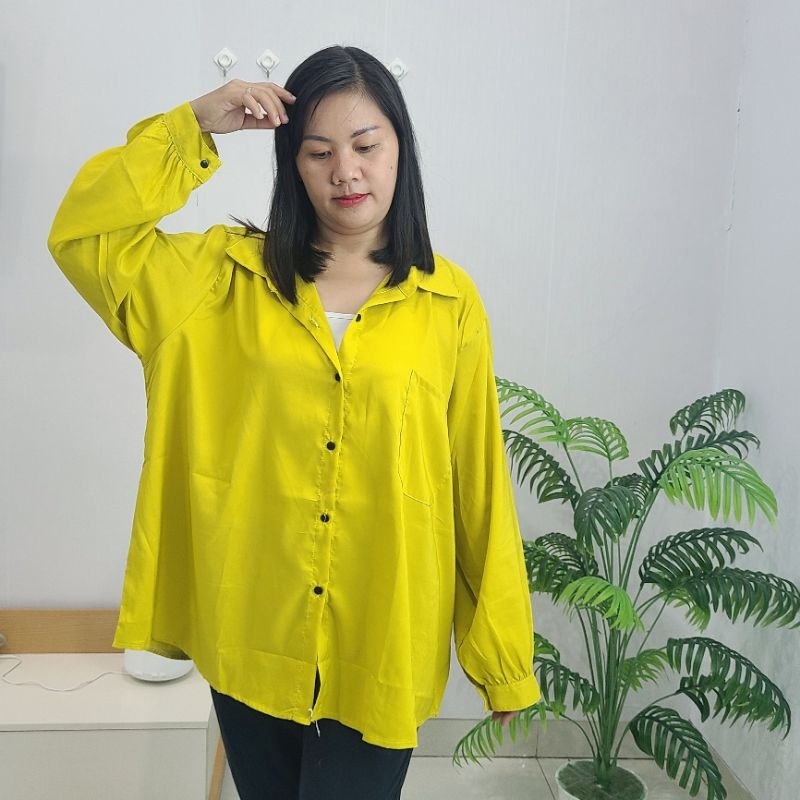 atasan kemeja jumbo ld 140cm/akj ld140cm/blouse oversize