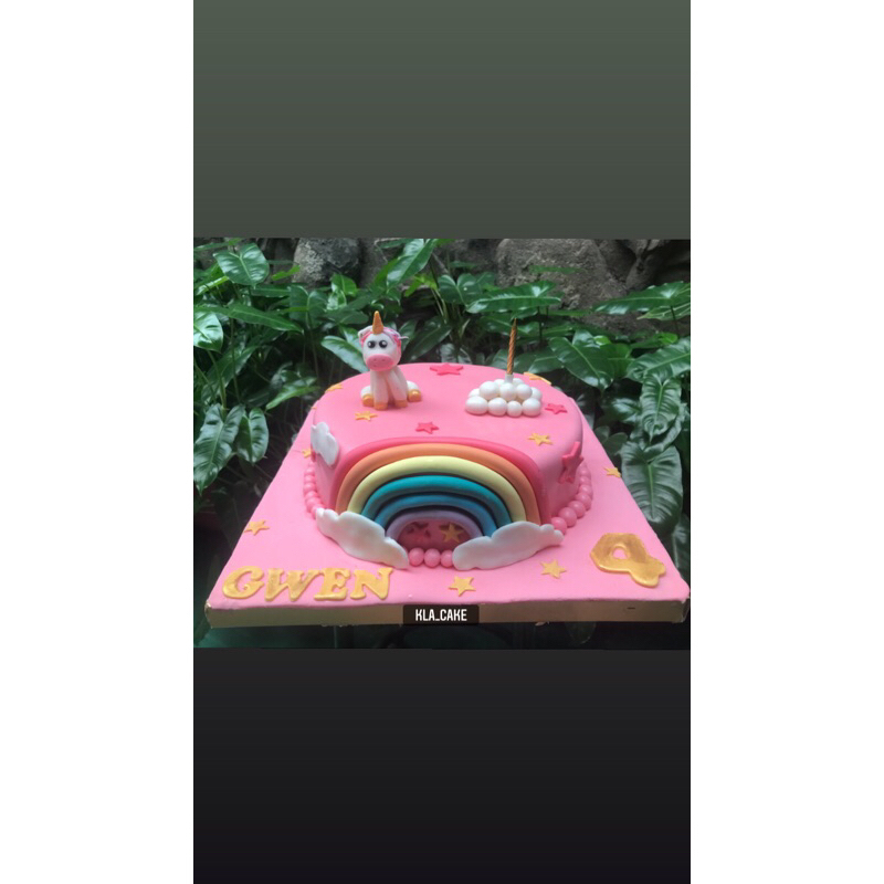 kue ulang tahun unicorn birthday cake fondant