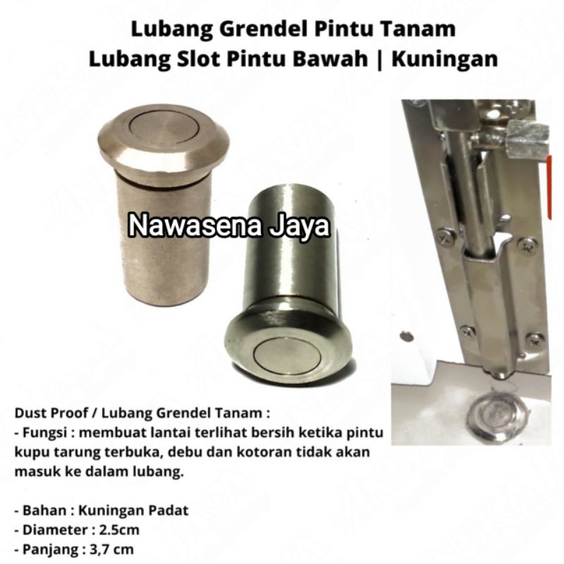Lubang grendel pintu tanam Lubang Slot pintu bawah Kuningan