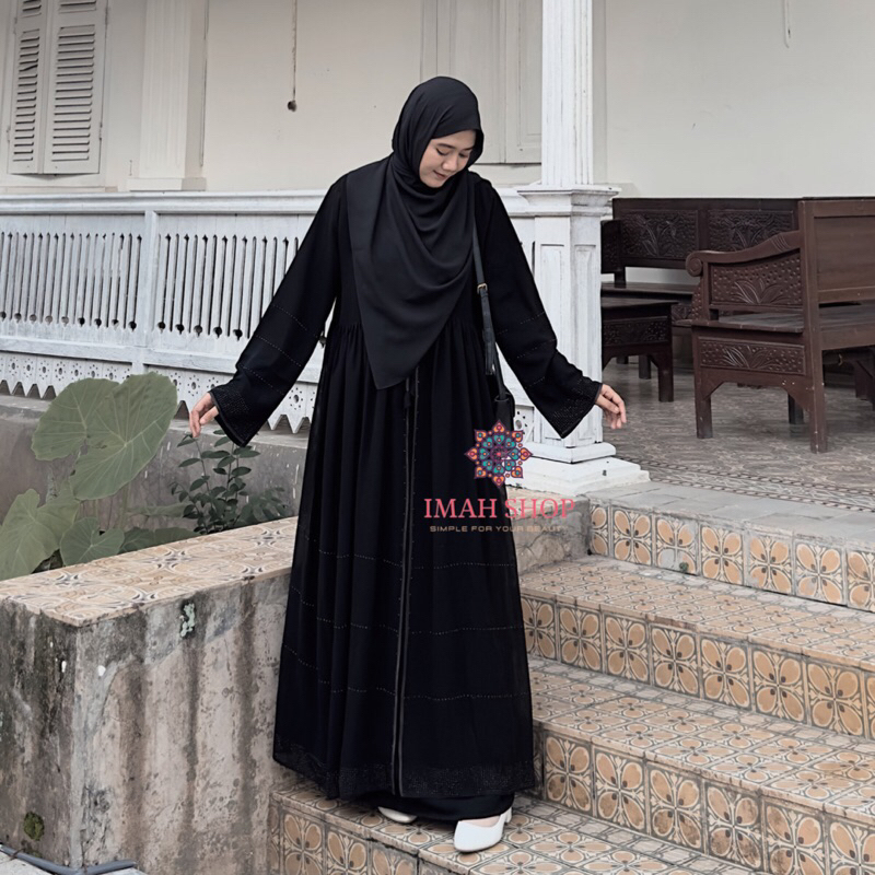 Gamis Turkey Abaya Haura Swarovski Dubai Gamis Saudi Dress Muslim Exclusive Imah Shop Busana Muslim Terbaru Murah Laris 857