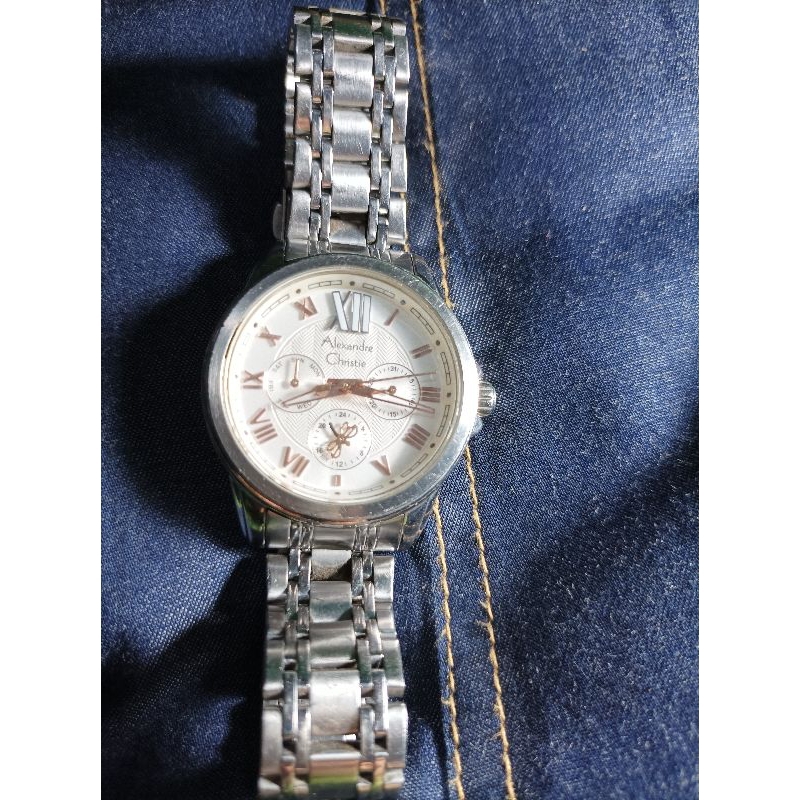 Jam Tangan Wanita AC Chronograph/Alexander Chris*** Silver Capung