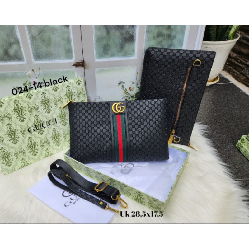 Handbag / Clutch Pria Wanita Emboss kode 023 Free box