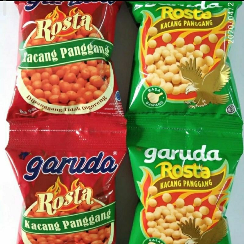 

rosta garuda kacang panggang ecer 1000 | renceng isi 10 bks