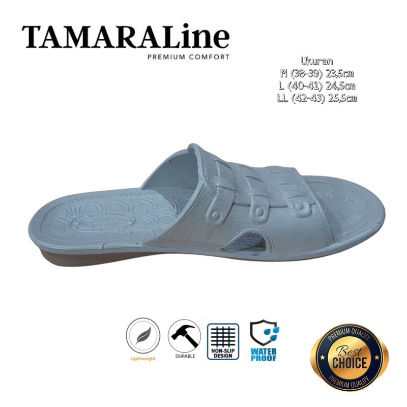 Sandal Selop Slide Slip on Karet Pria Dewasa / Remaja - TAMARALINE 135-2W / Bahan Premium Lentur Empuk Ringan Kuat Anti Slip Anti Air Model Sandal Casual Santai Rumah Hotel Outdoor Kamar Mandi Murah Original