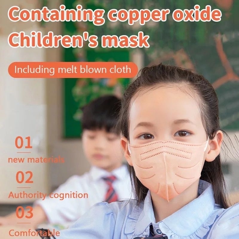 10PCS MASKER ANAK KN95 COPPER OXIDE 3D MASK 4PLY EARLOOP WARNA KREM COKLAT EXTRA PROTECTION PREMIUM