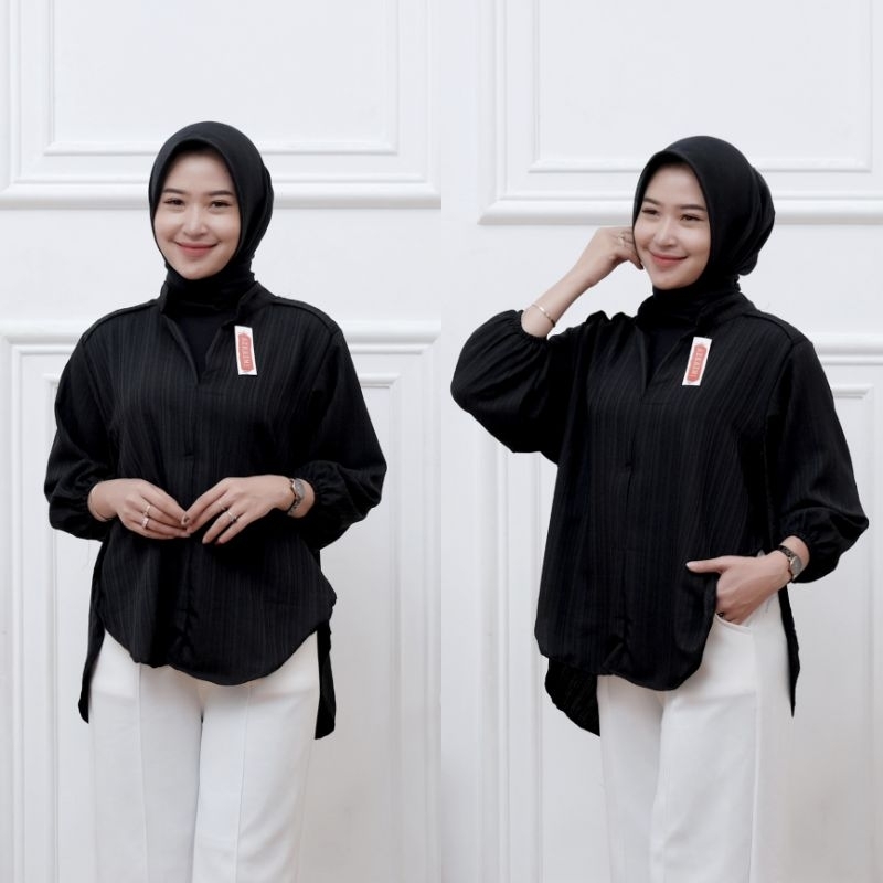 Outer Livia Blouse Wanita Oversize Lady Crush Kemeja Wanita Style Korean Polos
