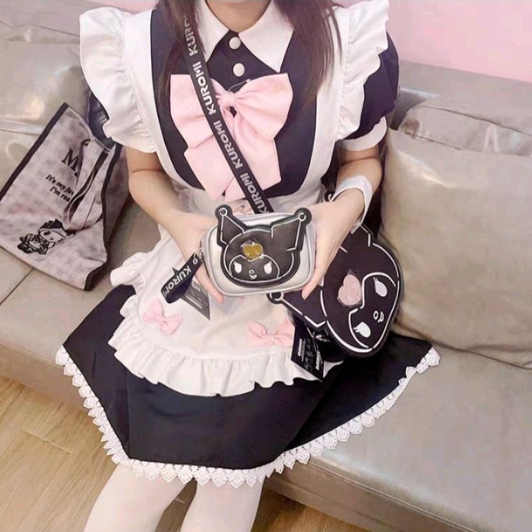 Tas Import Selempang Kuromi / Pouch Kuromi / Tas Kuromi / SLING BAG Kuromi / Tas Dan Pouch Kuromi / 