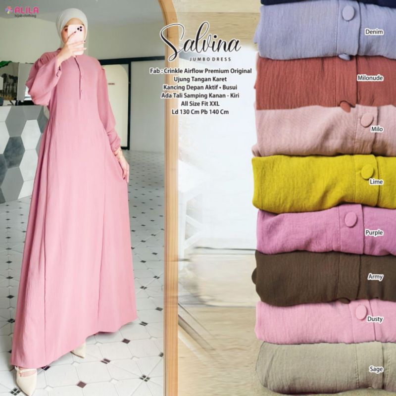SALVINA JUMBO DRESS | PAKAIAN WANITA DRESS GAMIS | BY ALILA
