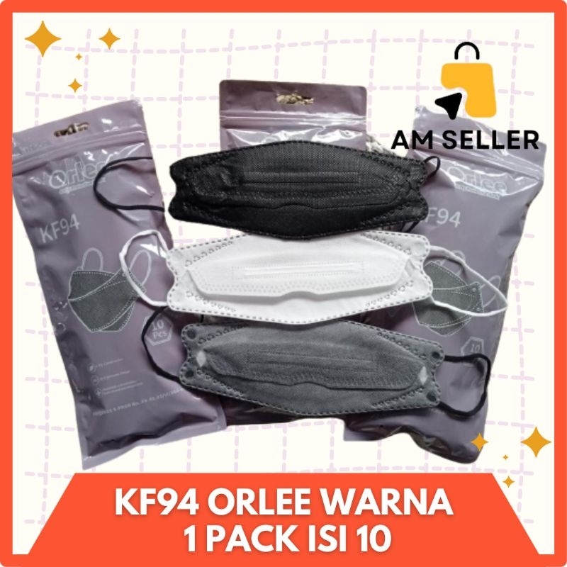 Masker Kf94 Model Korea Warna Hitam Putih Isi 10pcs