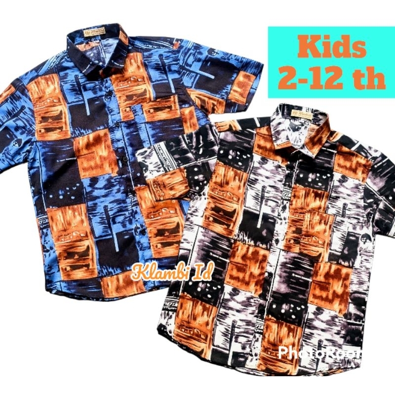 Kemeja Anak Motif Surfing Pantai Atasan Anak Usia 2 3 4 5 6 7 8 9 10 11 12 Tahun terbaru terlaris kemeja anak lengan pendek