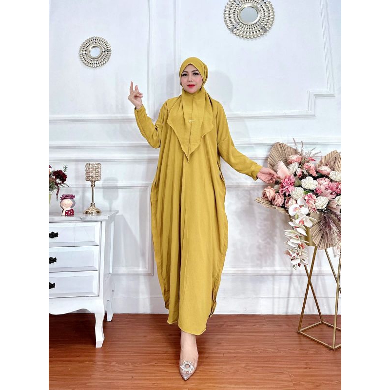 SET ABAYA DRESS FREE KHIMAR TERLARIS/ KAFTAN SET HIJAB TERBARU