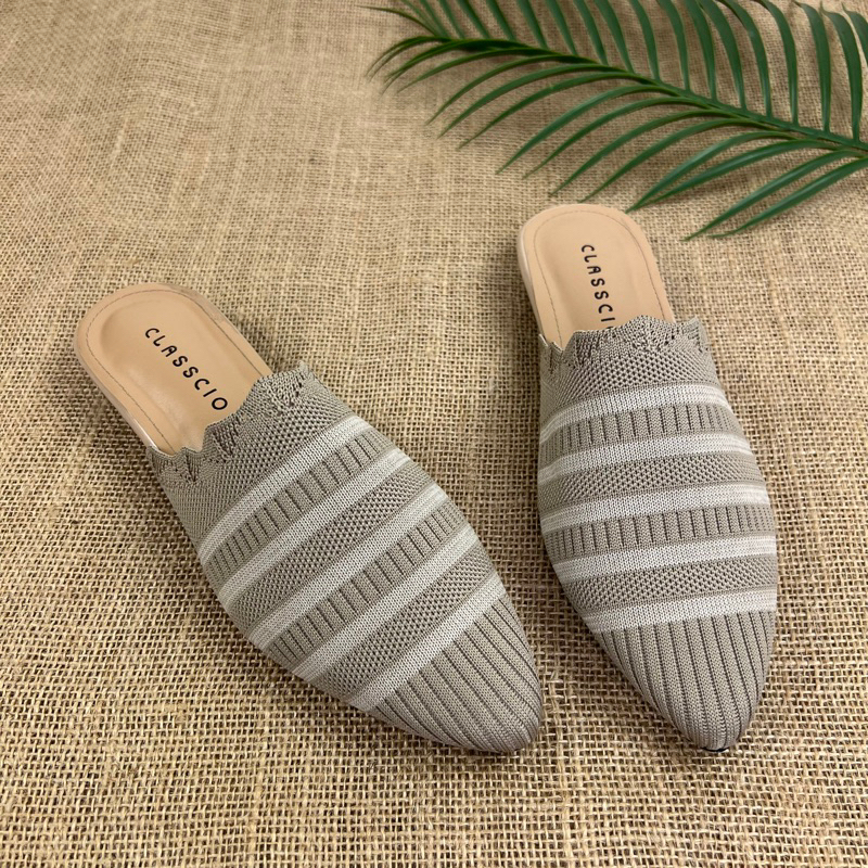 MARASYAFFA - SANDAL HAK TAHU WANITA RAJUT IMPORT 1,5 CM (SF08)