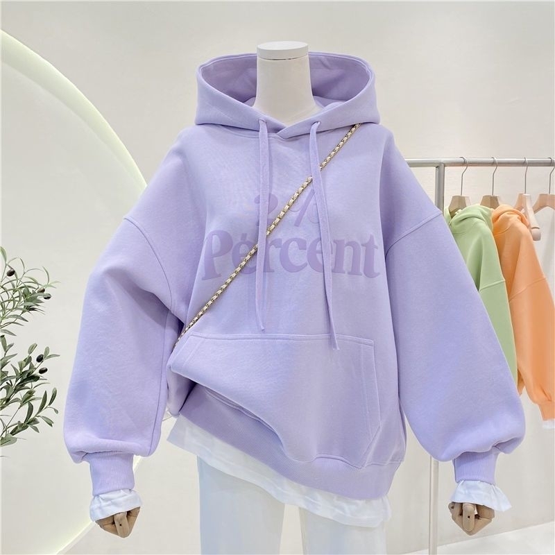 (S - 6XL) Hoodie Big Size Wanita Korean Style S M L XXL XXXL 4XL 5XL 6XL 2% PERCENT Jacket Oversized Boy Girl Jumper Simple Logo Hoody Fleece Katun Dusty Pink Mint Sage Green Lilac Baby Blue Grey jumbo Bigsize Ulzzang Cute Pastel Soft Color Jaketin Aja