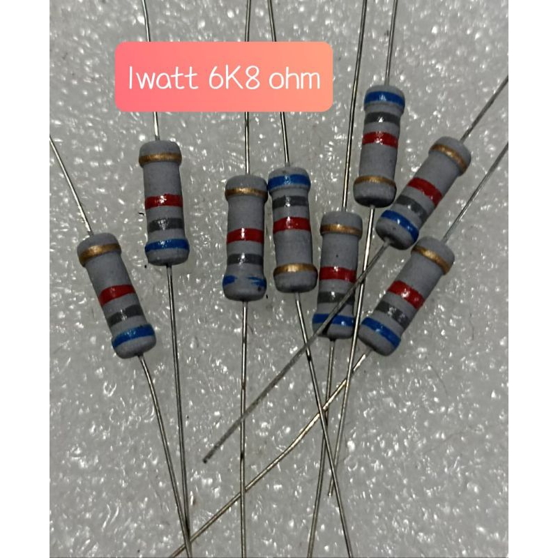 10BUAH RESISTOR 1WATT 6K8 OHM 1W 6K8OHM 1 WATT 6K8 OHM
