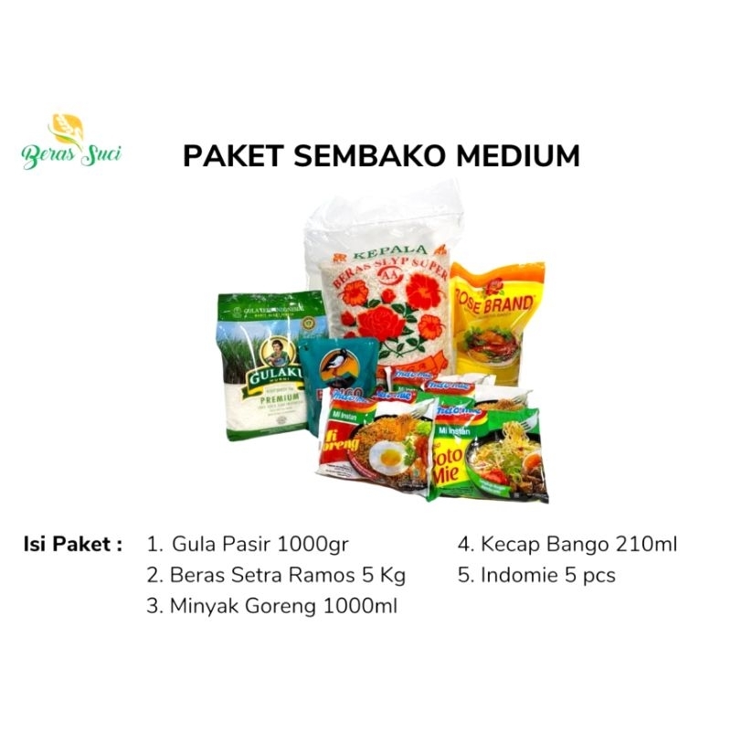 

Paket Sembako ( Beras Minyak Gula Indomie Kecap )