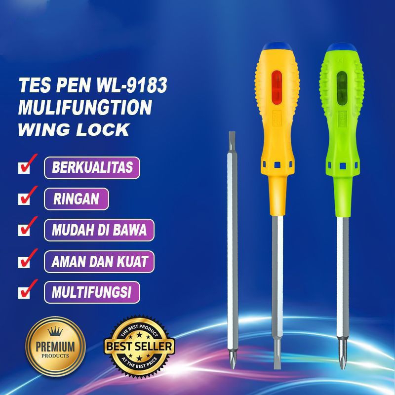 Wing Lock 9183 , Tespen Testpen Obeng Bolak Balik Multifungsi