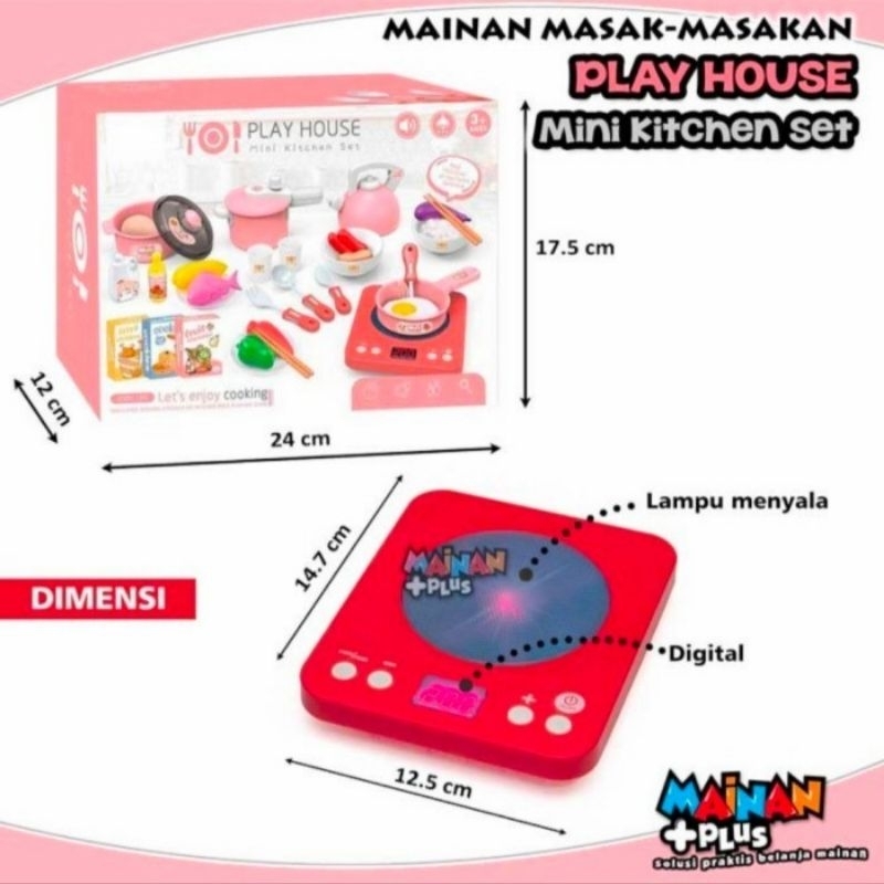 Mainan Play House Kitchen Baterai - Set Alat Dapur Masak Masakan Anak Perempuan Cewek