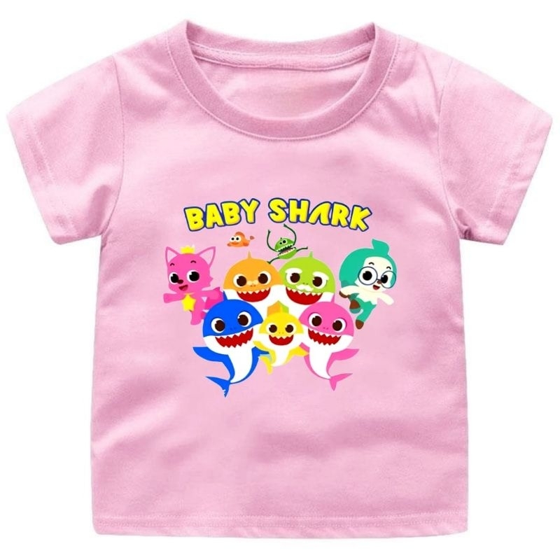 Baju Kaos Anak Cewek Cowok 1-12Tahun BABY SHARK Lucu.Ready 10WARNA//Atasan Kaos Anak