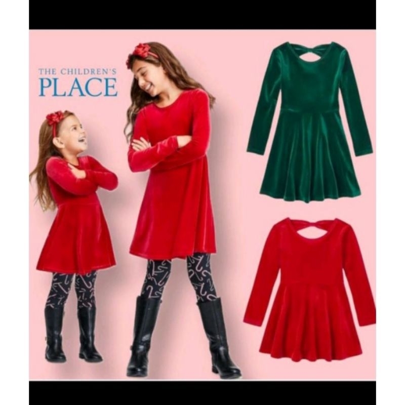 Dress velvet anak Place
