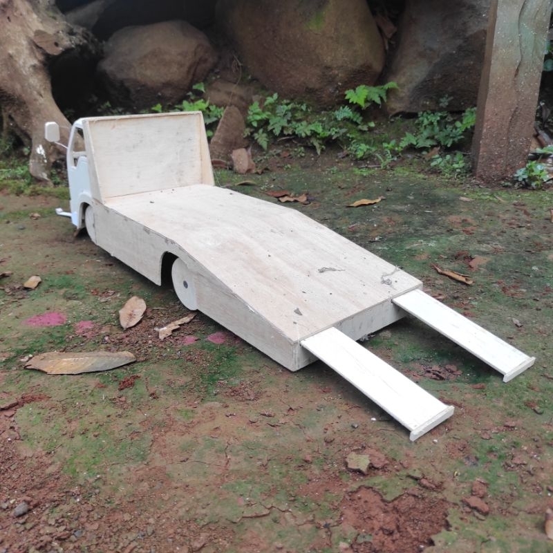 TOWING Miniatur Truk Oleng Mentahan Bahan Modif Siap Muat Mobil Mobilan Skala 14
