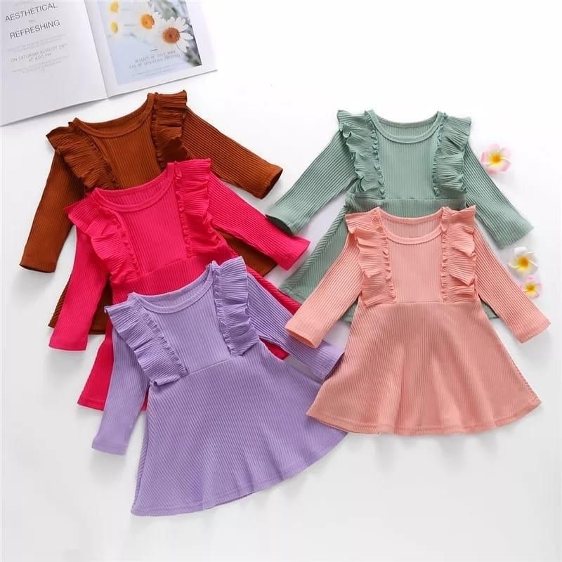 Atasan Ruffle Arsy - Dress Rib Peplum Anak