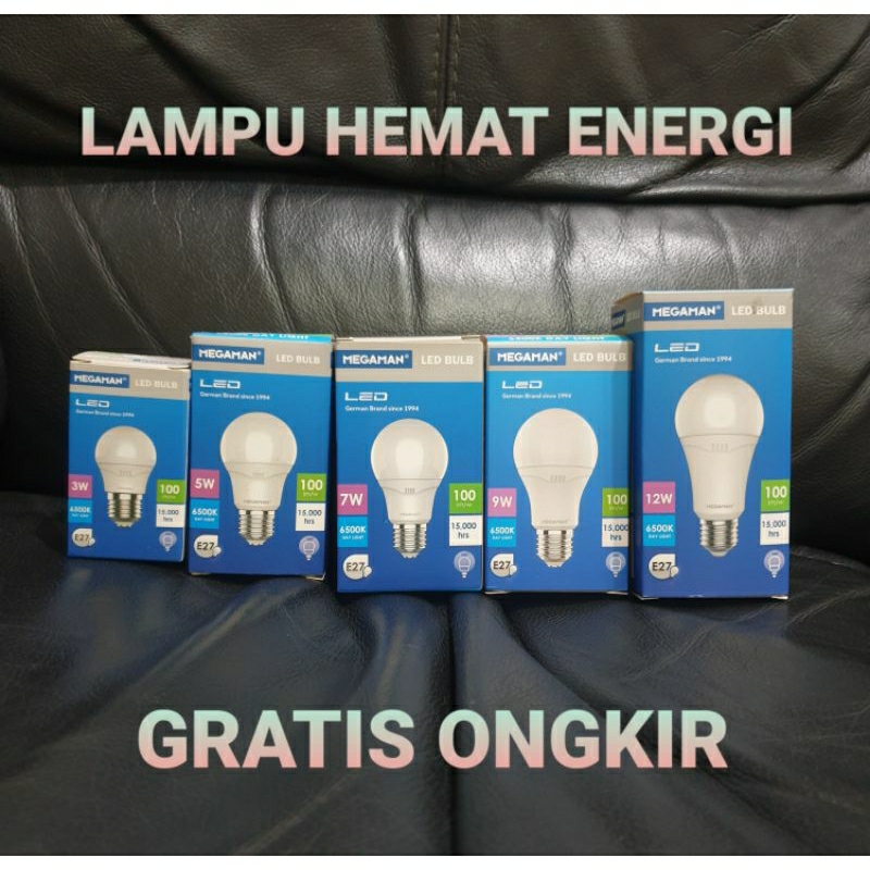 LAMPU MEGAMAN HEMAT ENERGI SINAR SUPER PUTIH TERANG 6500 K