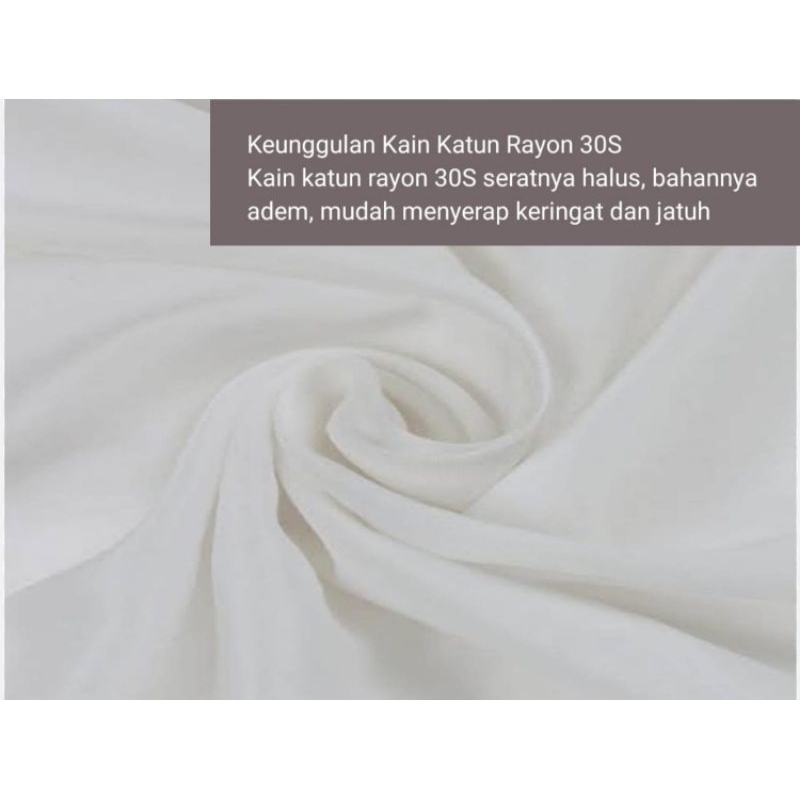 kemeja motip cream lengan pendek rayon casual distro