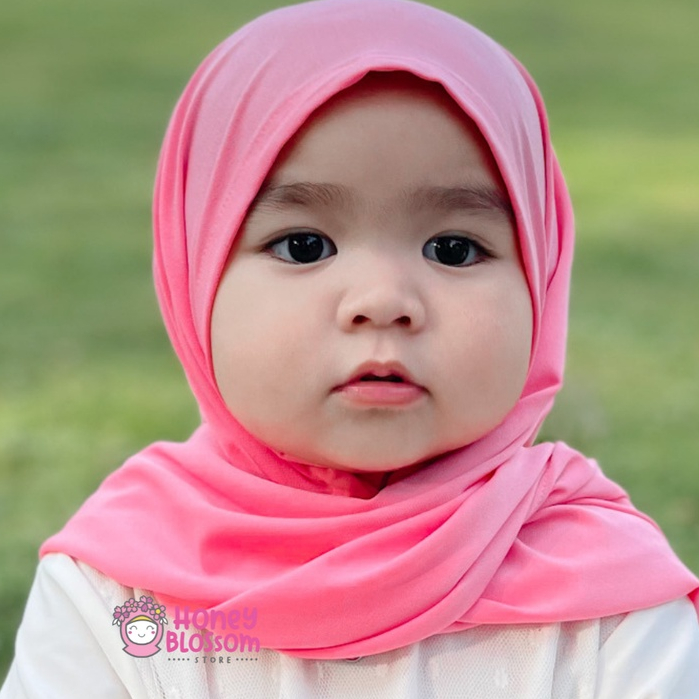 HoneyBlossom - Hijab Segitiga Instan Anak Perempuan 1-7 tahun Jersey Grade A