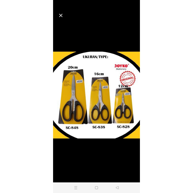

Gunting Kertas Serbaguna JOYKO Kecil Sedang Besar Stainless Scissors